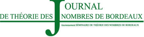 Journal de Théorie des Nombres de Bordeaux